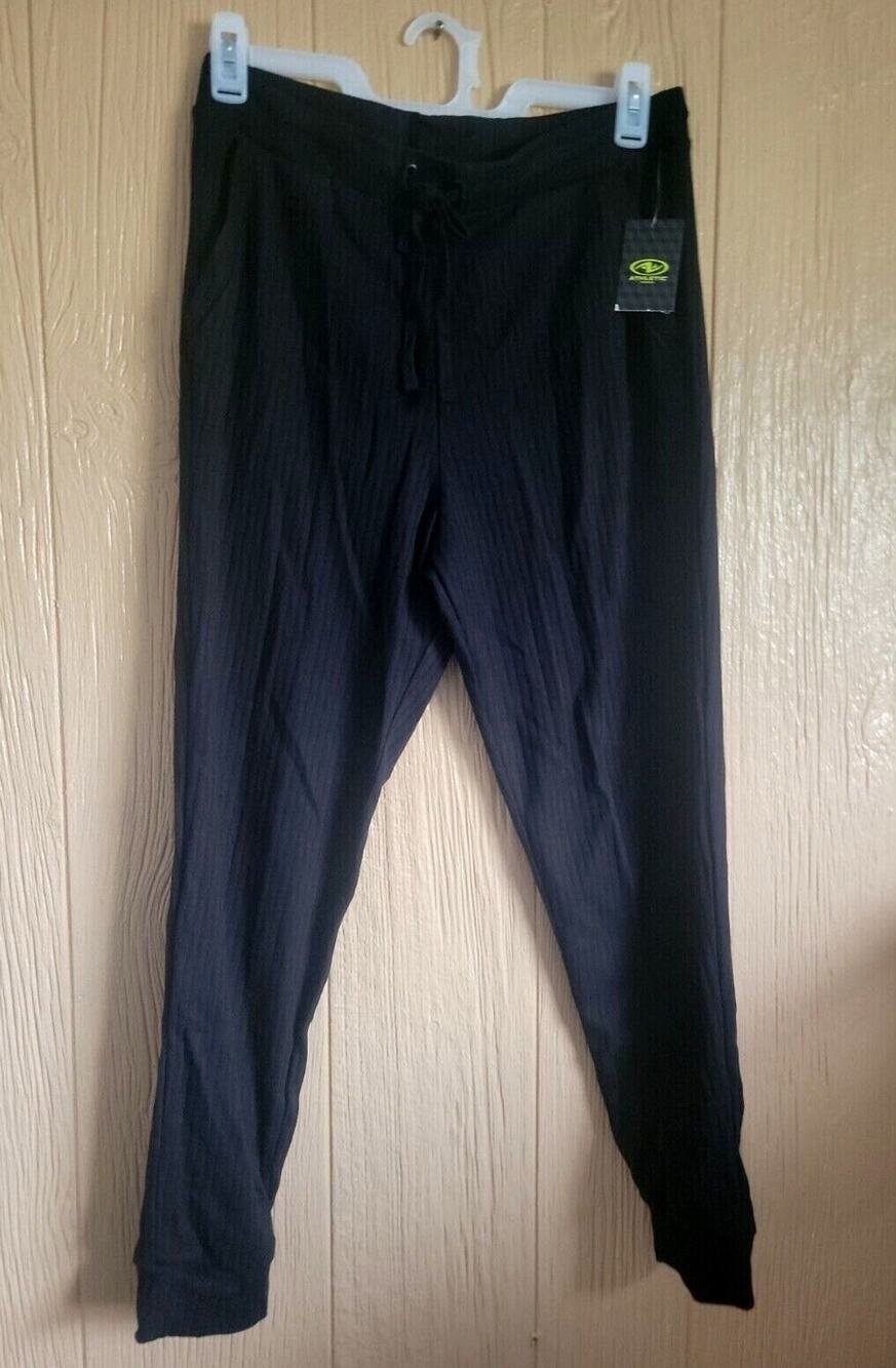 Women's Athletic Works Ribbed Sweatpants - Black - XXL (20)